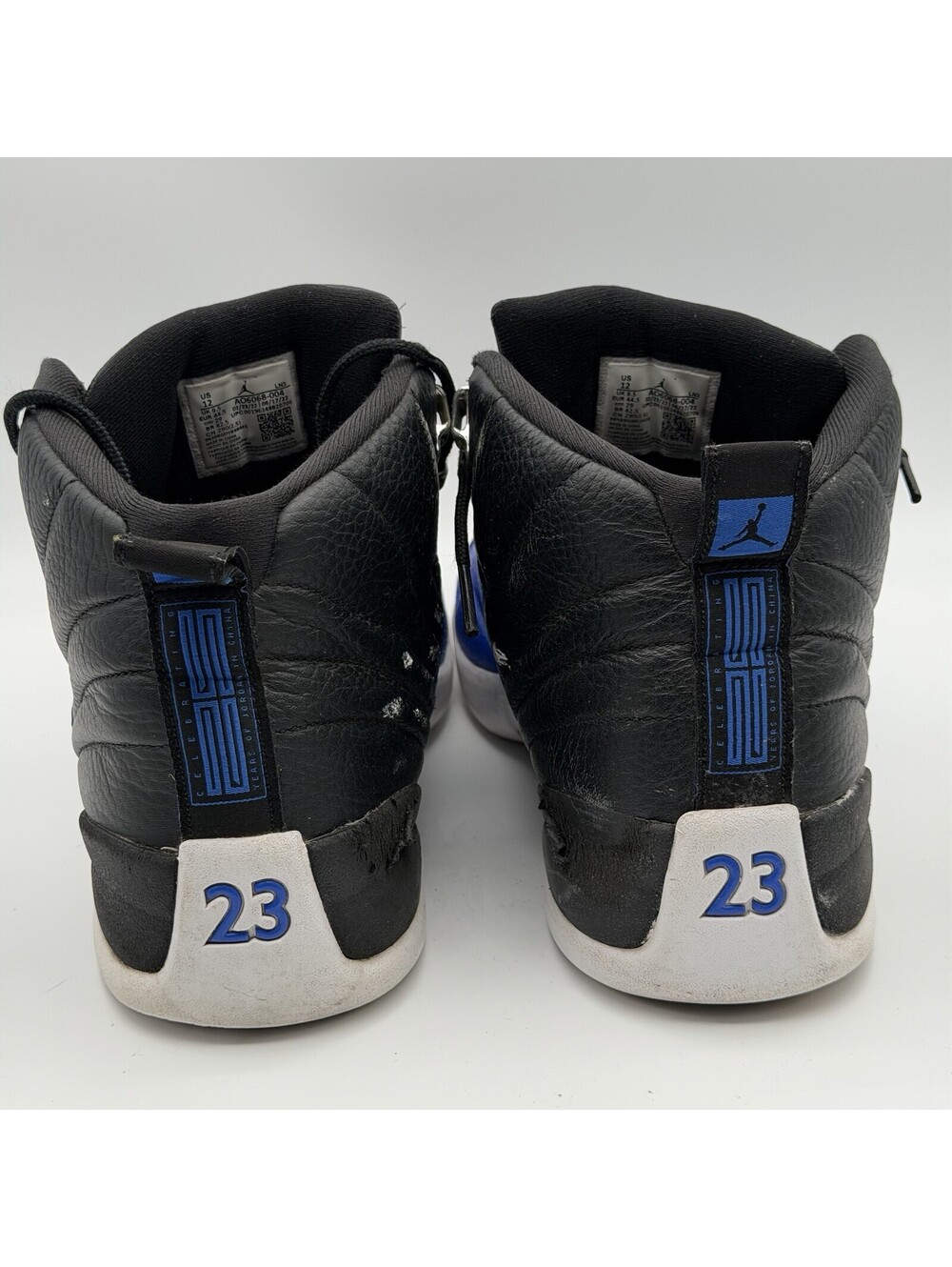Nike Air Jordan 12 Retro Hyper Royal Women’s Size 12 Black Blue AO6068-004 - Picture 4 of 6